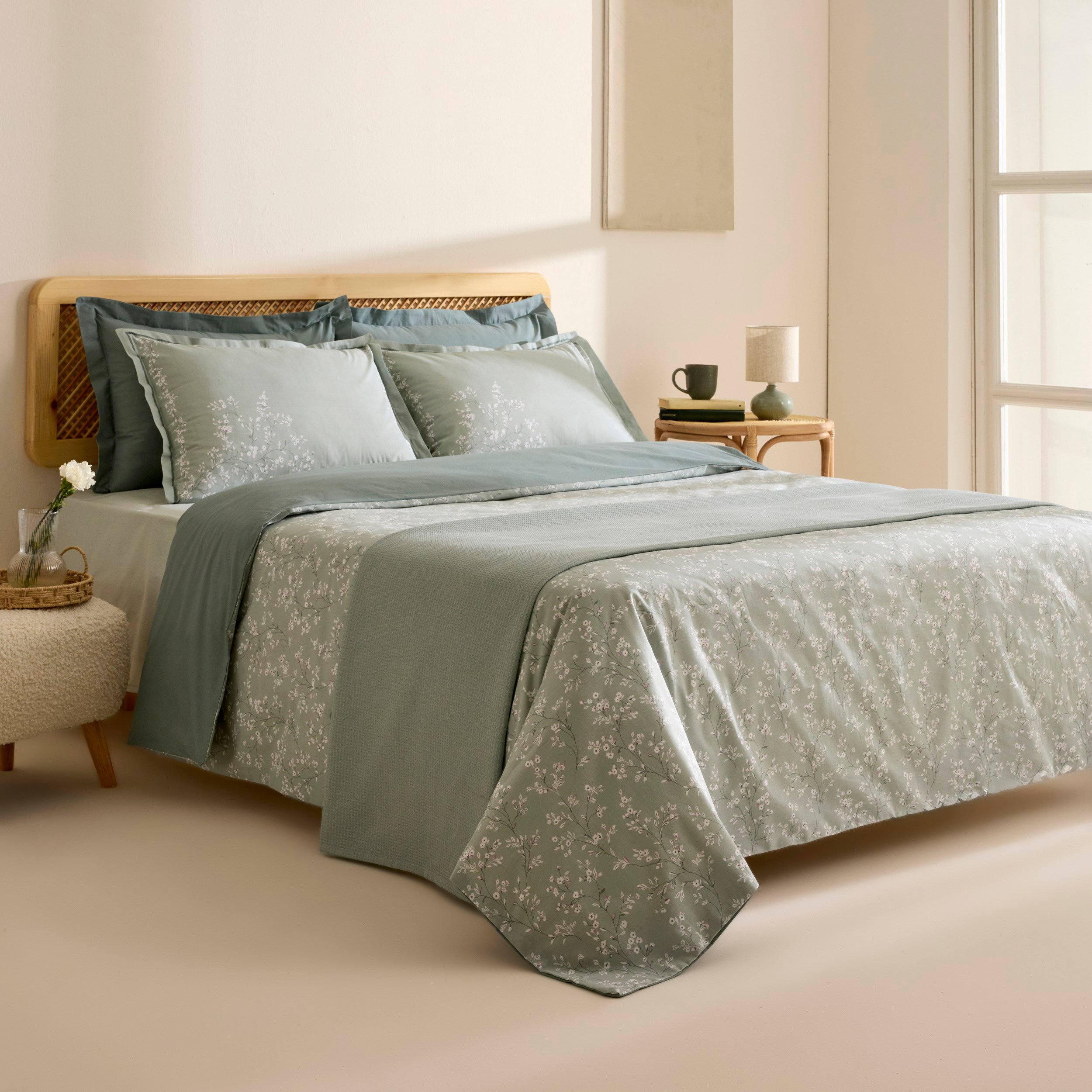 Karaca Home Linaria %100 Pamuk Çift Kişilik Nevresim Pike Takımı Mint