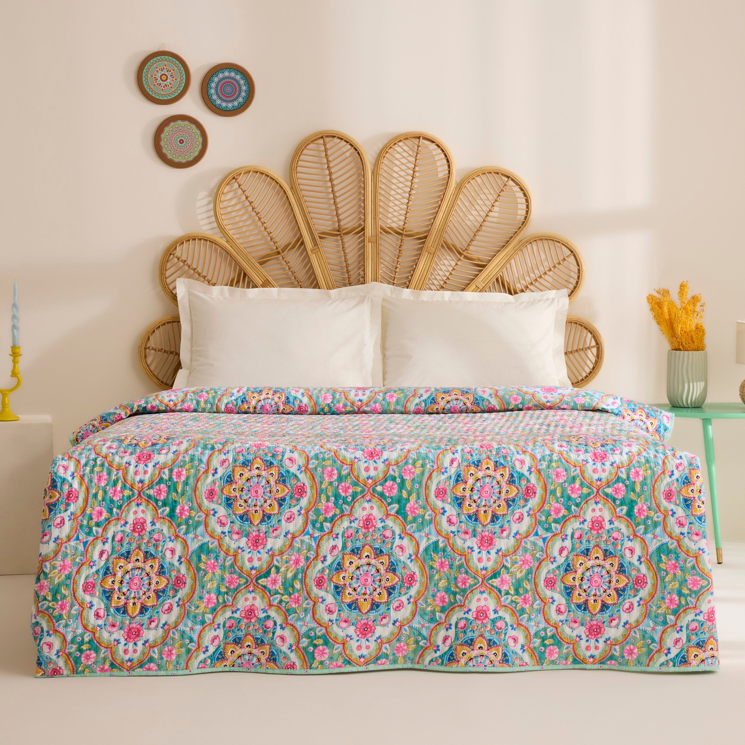 Karaca Home Luna Çok Amaçlı Çift Kişilik Yatak Örtüsü Multicolor