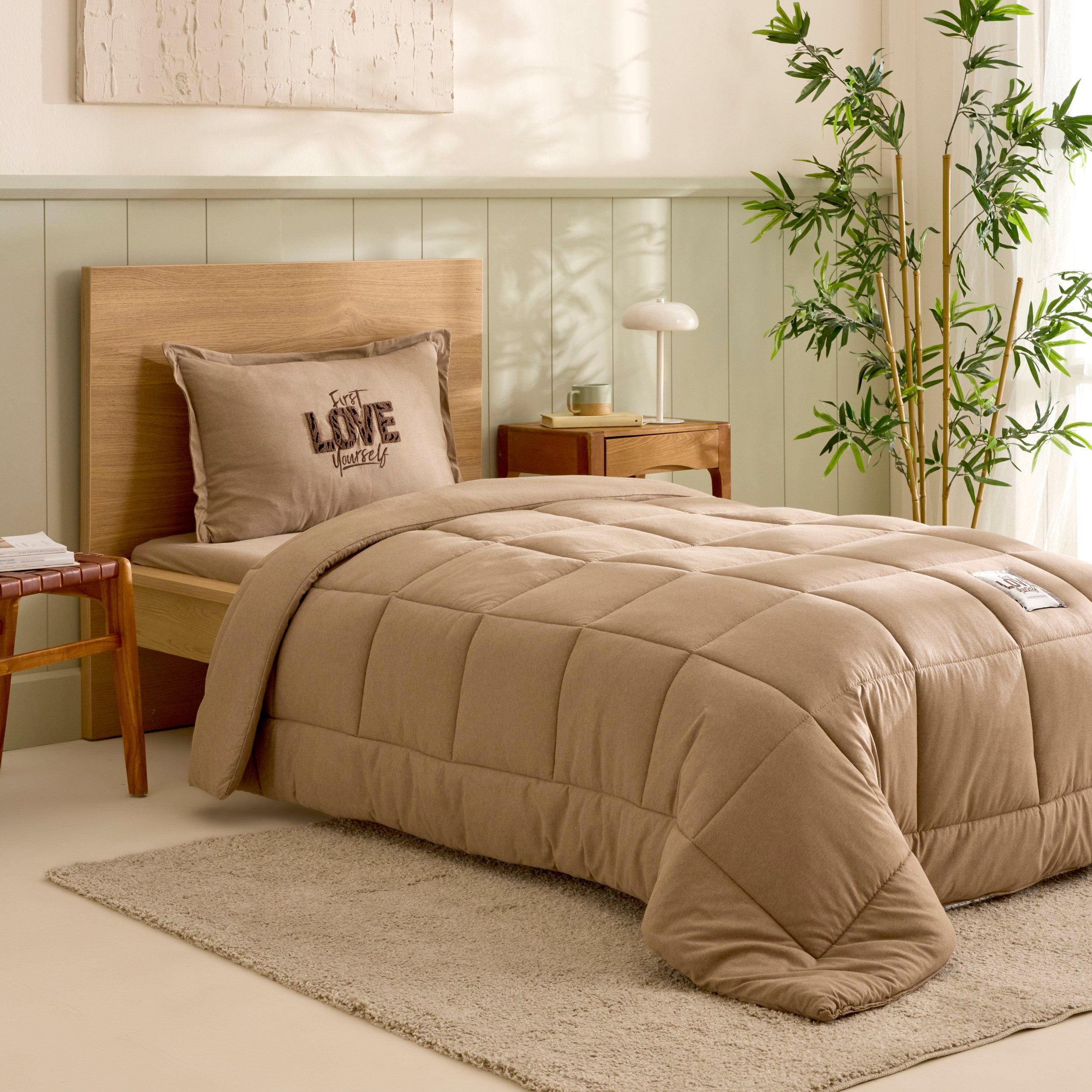 Karaca Home Motto Tek Kişilik Cotton Comfort Set/Uyku Seti Bej