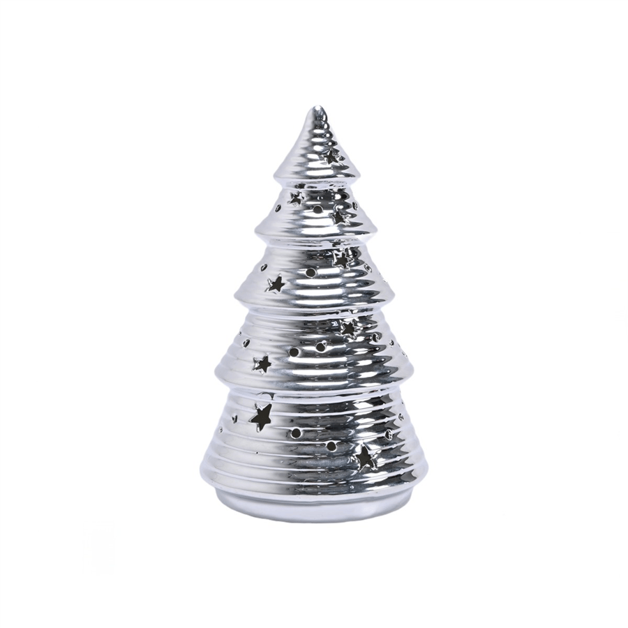 Karaca Home New Year Yılbaşı Christmas Tree Dekoratif Obje Silver 11,5 x 11,5 x 19,2 cm