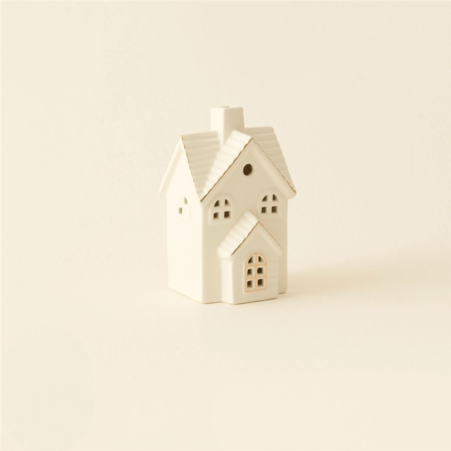 Karaca Home New Year Yılbaşı Ev Şekilli Ledli Dekoratif Obje Beyaz 6,3 x 6,2 x 10,7 cm