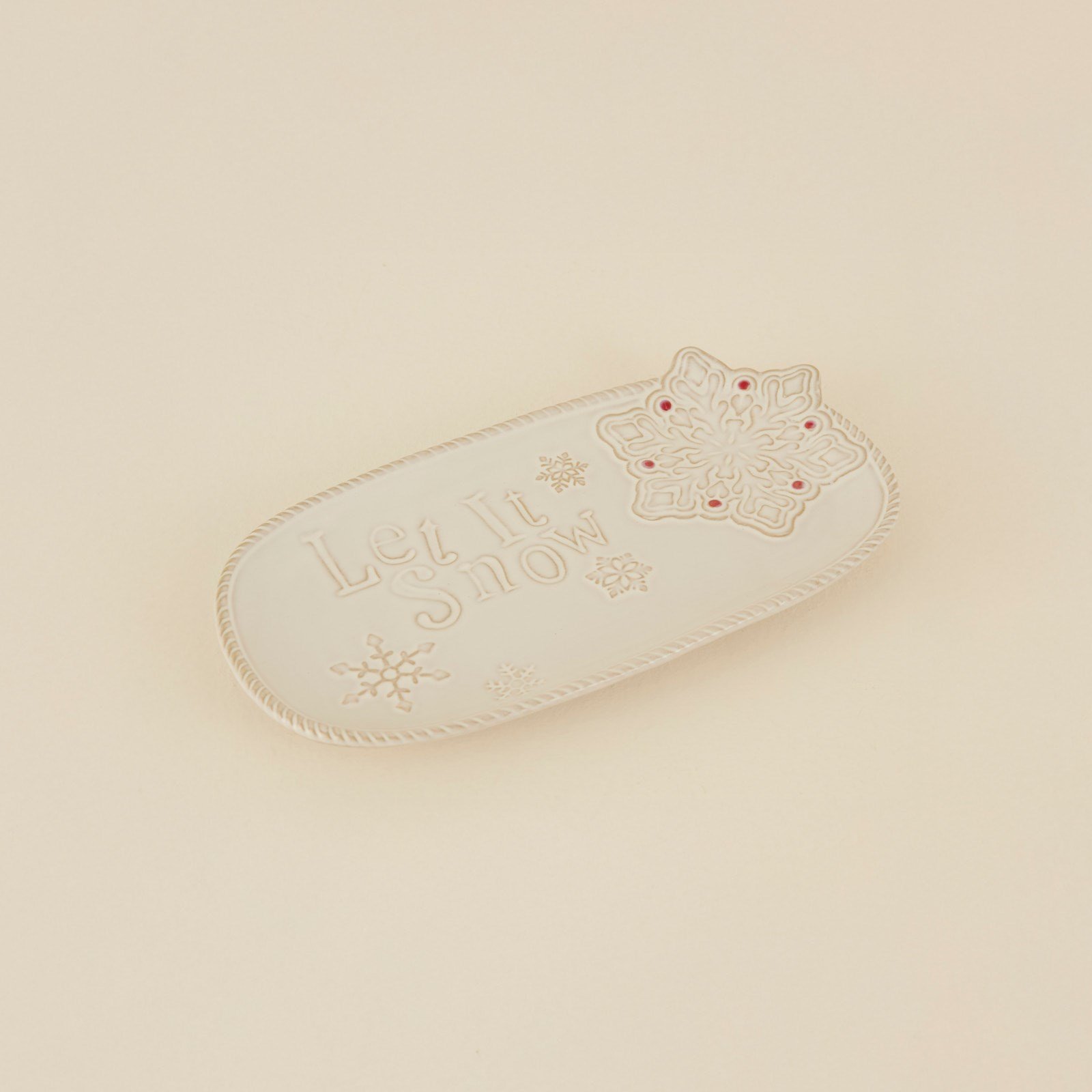 Karaca Home New Year Yılbaşı Let It Snow Dekoratif Tabak 31,6x17x2,9 cm