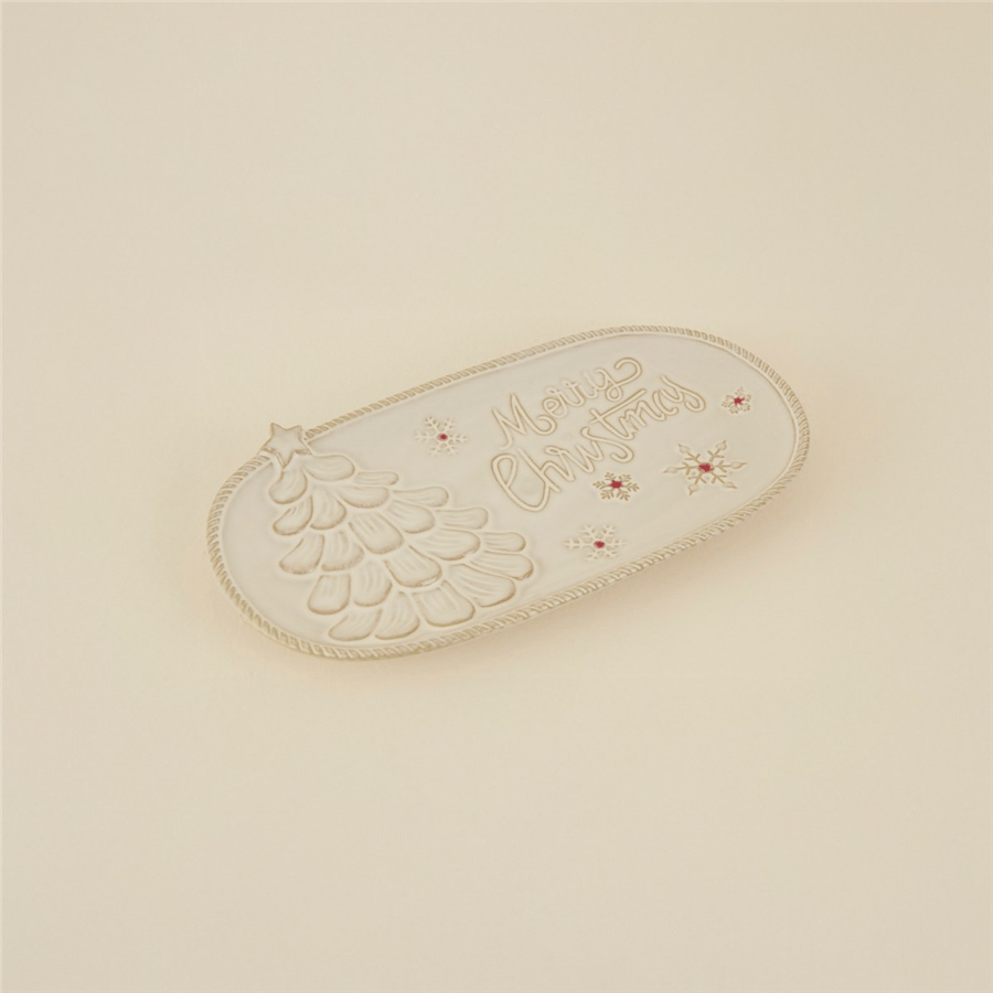 Karaca Home New Year Yılbaşı Merry Christmas Dekoratif Tabak 27,7 x 26,2 x 2,6 cm