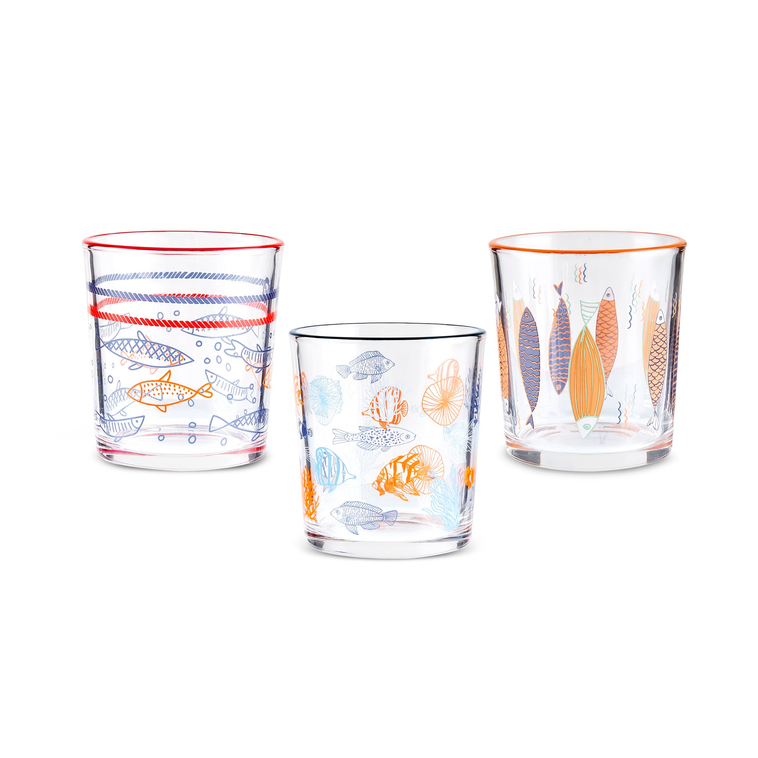 Karaca Marine 3'lü Su Bardağı 260 Ml, Mavi