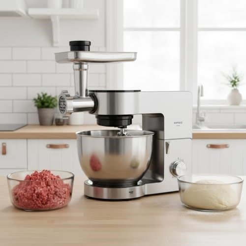 KARACA Multichef Ultra Kıyma Çekme/Sucuk-Sosis/İçli Köfte Ap. Hamur Yoğurma Makinesi 2000W 8L Inox