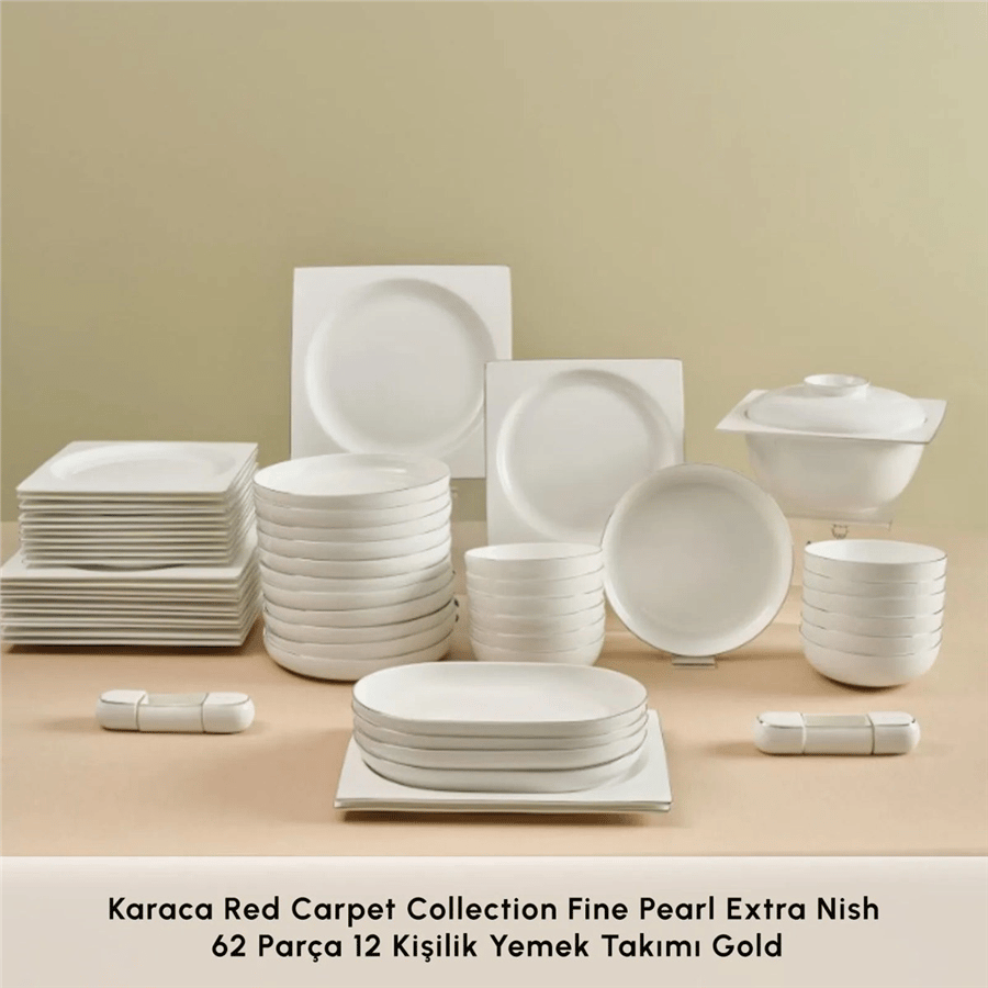 Karaca Red Carpet Collection Fine Pearl Extra Nish 58 Parça 12 Kişilik Yemek Takımı