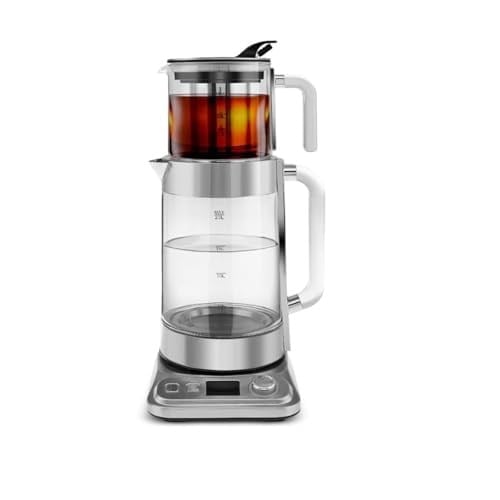 Karaca Refika'dan XL Cam Çay Makinesi Chrome