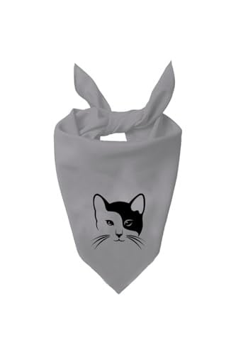 Kare Sevimli Kedi Tasarım Tek Renk Fular