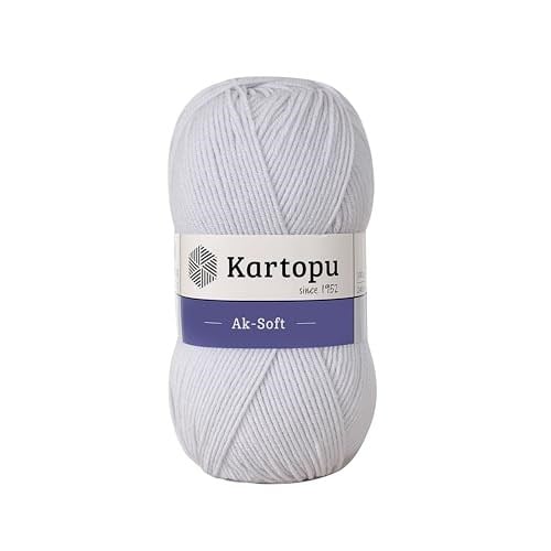 Kartopu Ak-Soft El Örgü İpliği 100 gr K992 Buz Gri