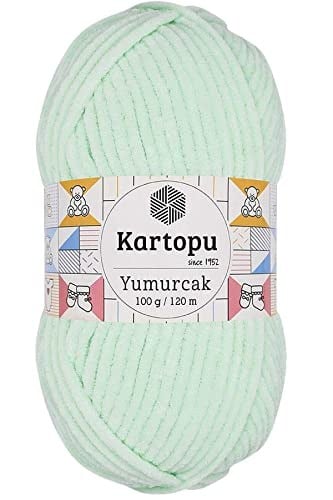 Kartopu Yumurcak Kadife El Örgü İpi Su Yeşili K560