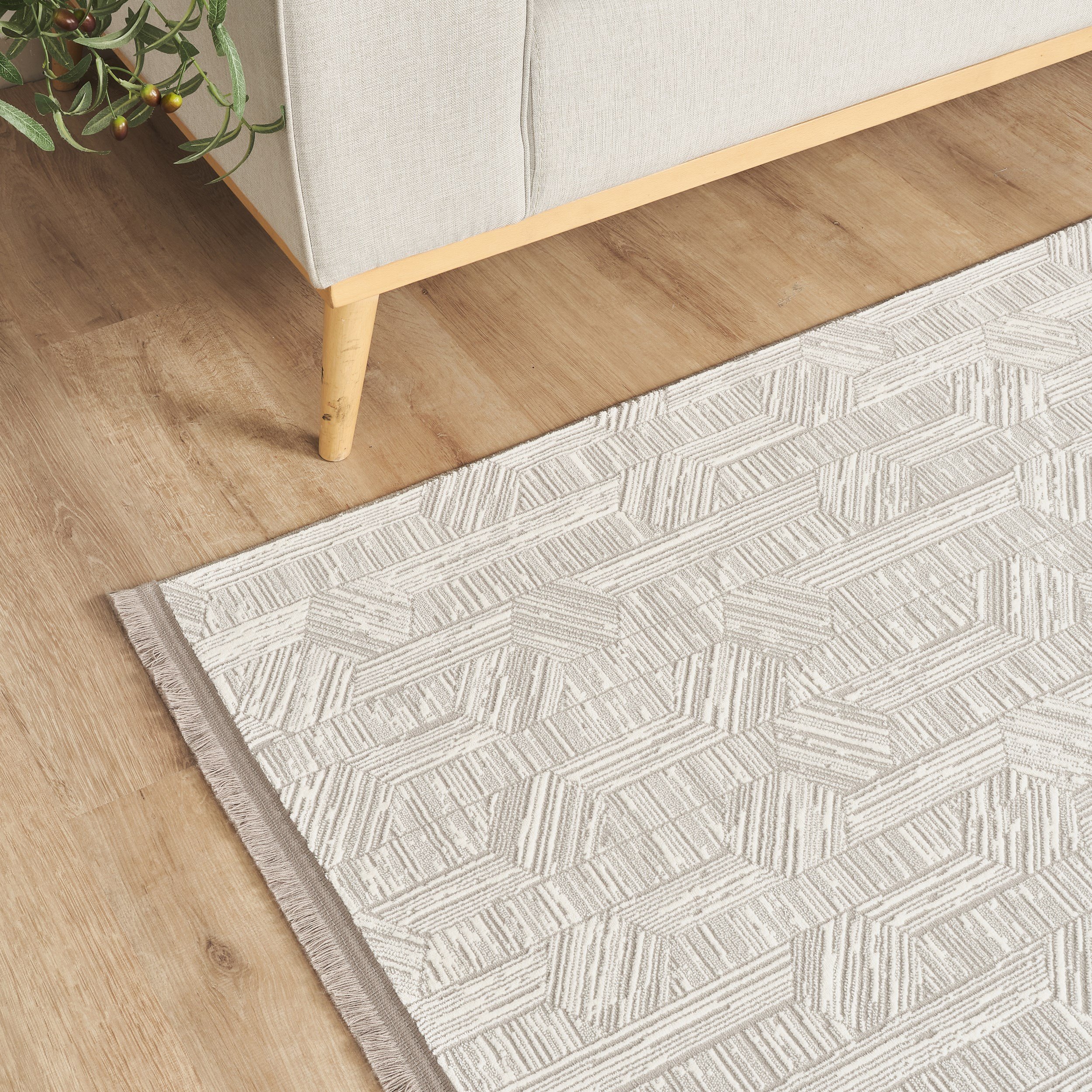 Kaşmir Halı 7/24 Sahara Sofline Aura Grey 50x80 cm