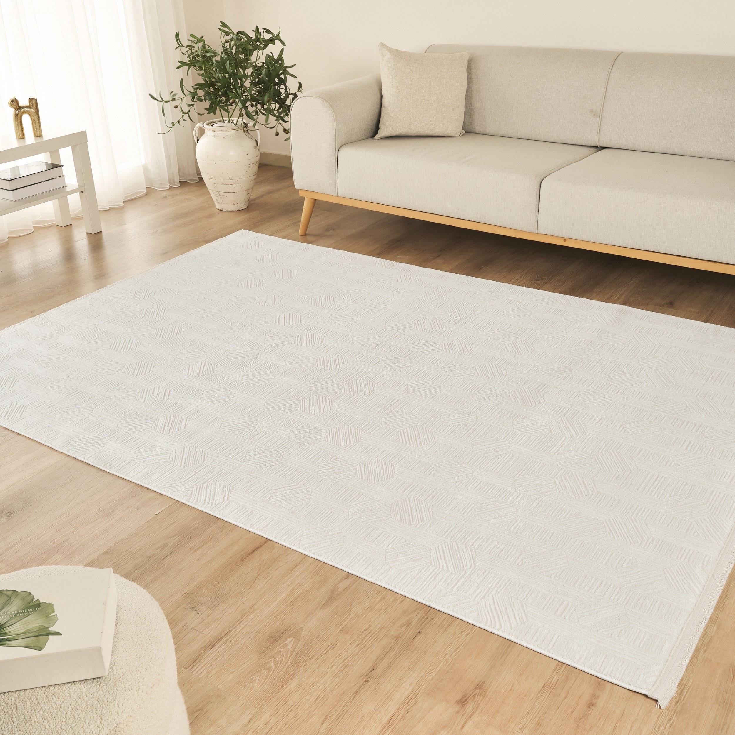 Kaşmir Halı 7/24 Sahara Softline Aura White 50x80 cm
