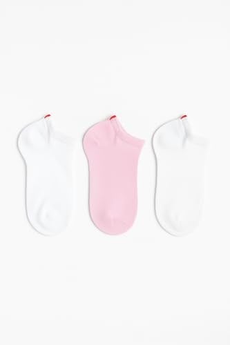 Katia & Bony Run 3'lü Çocuk Basic Patik Çorap Beyaz/Beyaz/Pembe 9-12 Yaş, 9-12 Yaş, KAT01K00084, WHITE/WHITE/PINK, kız-çocuk