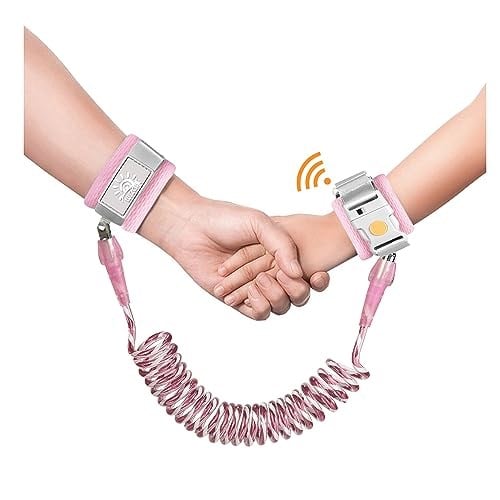 Kaybolmayı Önleyici Bilek Bağlantısı, Anahtar Kilitli Çocuk Güvenlik Tasması, Yansıtıcı Çocuk Yürüyüş Koşum Halatı Tasma Çocuklar/Bebekler için, (Pembe 2M/6,5 ft)