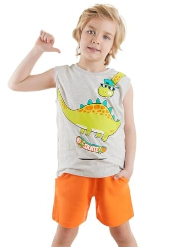 Kaykay Dino Erkek Çocuk T-shirt Şort Takım