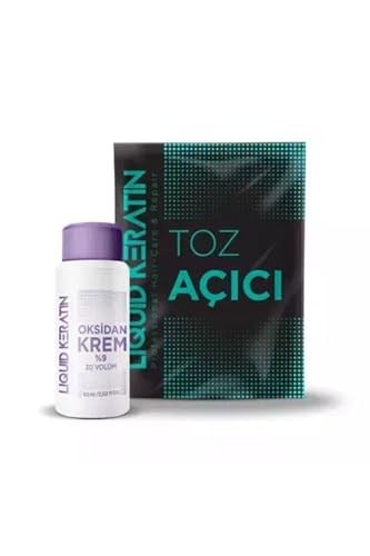 Keratinli Gri Toz Açıcı, Oksidan Kremli Set - Yakmadan Saç Rengi Ve Boya Açıcı Set (30G,60ML=90GR)