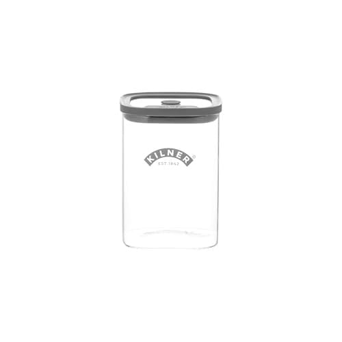 Kilner Taze saklama kavanozu, 1 litre cam gıda kabı, vakumlu sızdırmaz kapaklı, BPA içermeyen cam, hava geçirmez, istiflenebilir, kolay dökülen tasarım | Çay, kahve, şeker ve daha fazlası için ideal