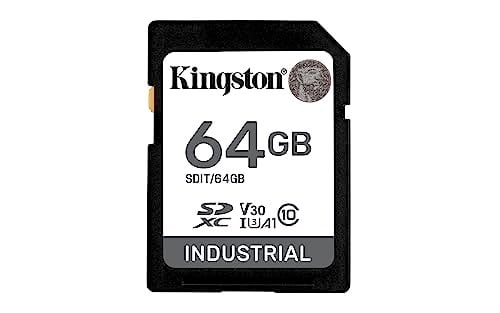 Kingston Endüstriyel SD Kart, 100MB/s'ye kadar, Yüksek Dayanıklılık, UHS-I U3 V30 A1, (SDIT/64GB) - Seçenekler: 32GB, 64GB, 8GB, 16GB