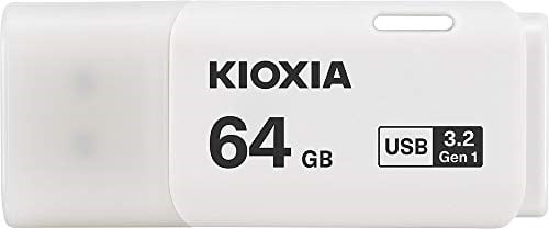 KIOXIA TransMemory U301 64GB USB Bellek – USB 3.2 Gen 1, Beyaz - Seçenekler: 32GB, 64GB, 128GB, 256GB