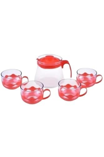 Kırmızı Guardo 5 Parça Çay Seti 600 ml