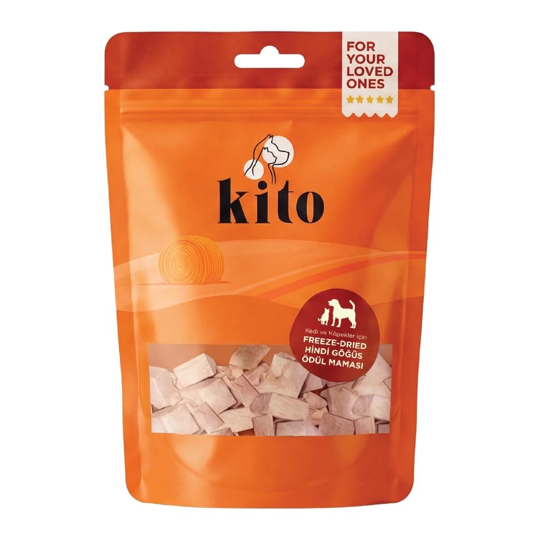 Kito Freeze Dried Hindi Göğüs Köpek Ödül Maması%100 Doğal, Glutensiz 30 gr(Dog Treat)