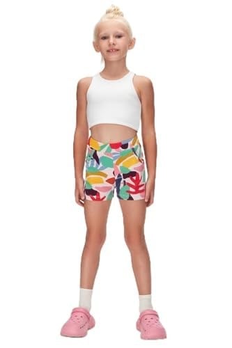 Kız Çocuk Cutouts Foliage Desen Cepli Şort