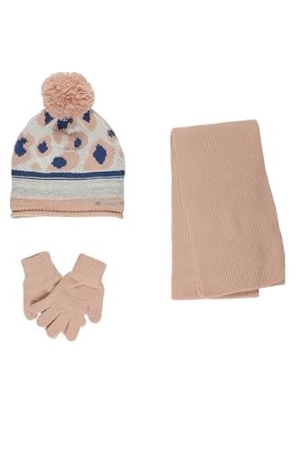 Kız Çocuk Pembe Şapka Eldiven Set 4-7 Yaş