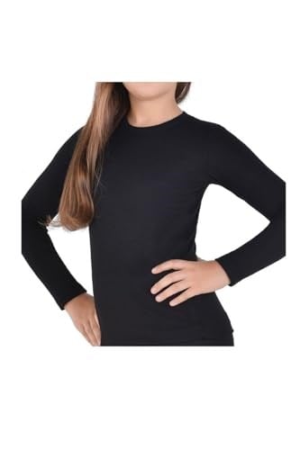 Kız Çocuk Termal Üst, %60 Polyester %35 Viskon %5 Elastan, Siyah, 8-10 Yaş Termal Üst