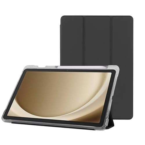 Klasse Samsung Galaxy Tab A9+ Plus 11 inç Uyumlu Smart Kılıf, S Pen Kalemlikli, Trifold, Esnek, Mat, Darbeye Tam Dayanıklı Tablet Kılıfı (Siyah)