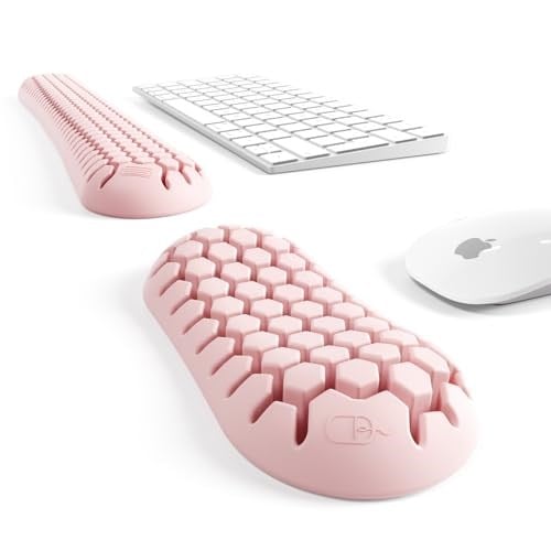 Klavye Bilek Dinlenme Seti, Petek Tasarımı, Ergonomik Bilek Fare Destek pedini kullanır. Yumuşak Silikon Yazma Bilek Ağrısını hafifletir, Ofisler, Evler, Oyunlar, Dizüstü Bilgisayarlar için Uygun