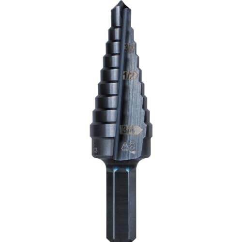 Klein Tools KTSB03 Kademeli Matkap Ucu - Yüksek Hız Çeliği - 2 Oluklu - Alüminyum Titanyum Nitrür Kaplama - 1/4