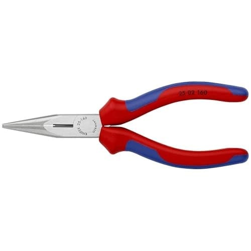 Knipex iğne kargaburun, kesici kenarlı (radyo pensesi) siyah atramentize edilmiş, çok bileşenli saplı 160 mm 25 02 160