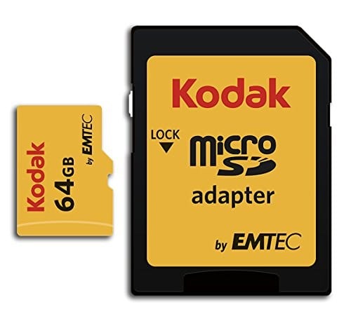 KODAK Adaptörlü 64GB UHS-I U3 V30 A1 Ekstra Performans microSD