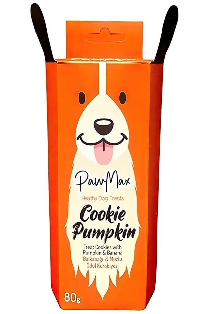 Köpek Ödül Maması Balkabaklı & Muzlu – Pawmax Cookie Pumpkin Doğal Glukozamin Destekli 80 g