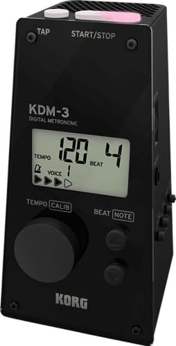 KORG Metronom KDM3, piramit şeklinde dijital metronom, entegre ses ve ritim seçimli metronom, ses çıkışı akort cihazı, siyah