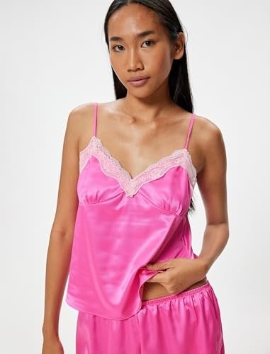 Koton Saten Pijama Üstü İnce Askılı Dantelli
