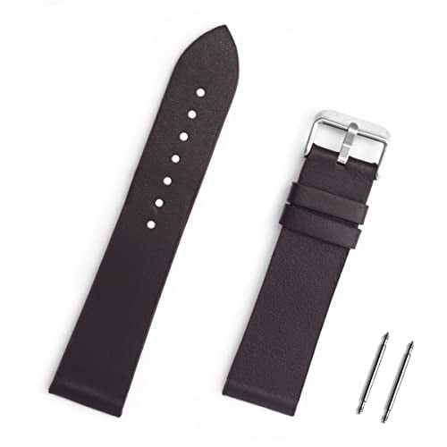 Koyu Kahverengi Spor Hakiki Deri Saat Kordonu Kayış 18-20-22-24-26mm (20mm)