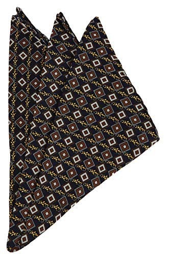 Kravatkolik Lacivert Motif Baskı İpek Mendil SPS219