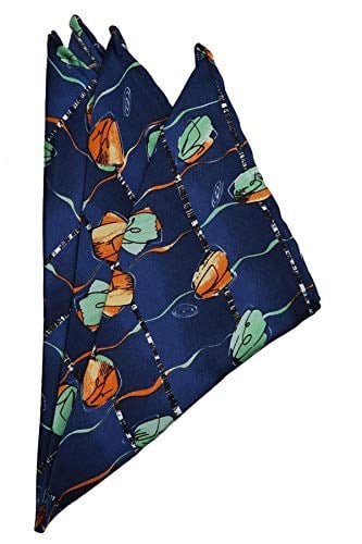 Kravatkolik Lacivert Motif Baskılı İpek Mendil SPS332