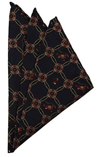 Kravatkolik Lacivert Motif Baskılı İpek Mendil SPS277