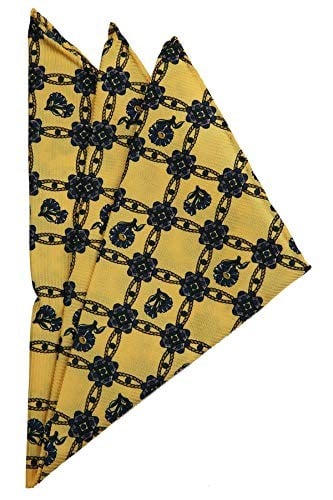 Kravatkolik Sarı Motif Baskılı İpek Mendil SPS286