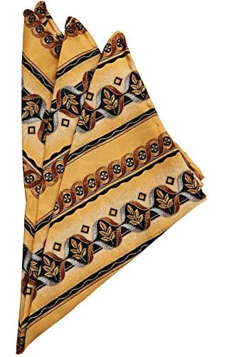 Kravatkolik Sarı Motif Baskılı İpek Mendil SPS293