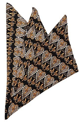 Kravatkolik Siyah Motif Baskılı İpek Mendil SPS383
