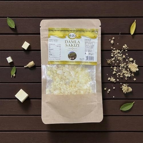 KRK Gıda Doğal Damla Sakızı 20g – Saf Sakız Reçinesi | Geleneksel Lezzet, Tatlı ve Kahveler İçin Mükemmel Aroma | Katkısız & Yüksek Kalite Gum Mastic