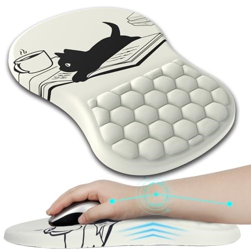 L-SPOUTTO Bilek Dayanaklı Mouse Pad, Ergonomik Mouse Pad Bilek Desteği, Dizüstü Bilgisayar için Rahat Bilgisayar Jeli Fare Altlığı, Masa Ofisi için Kaymaz PU Tabanlı Ağrı kesici Mousepad (12x8 inç,