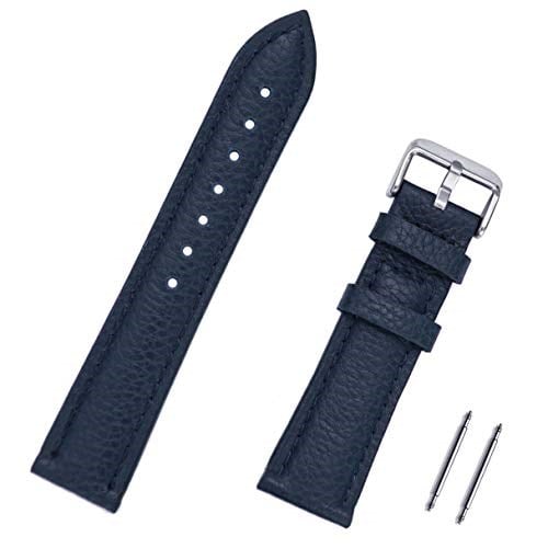 Lacivert Hakiki Deri Saat Kordonu Kayış 18-20-22-24-26mm - Bedenler: 18mm, 20mm, 22mm, 24mm