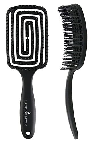 LAND OF MYTH - LOM1271 Üç Boyutlu Esnek Saç Açma ve Tarama Fırçası, Flexible Pro Brush (Siyah)