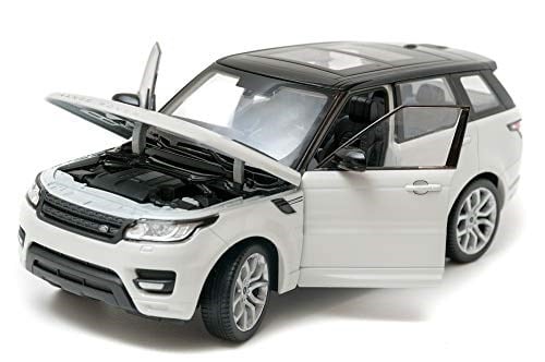 Land Rover Range Rover Sport, beyaz/siyah, model araba, hazır model, Welly 1:24