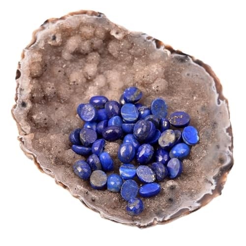Lapis Lazuli Taşı Kabaşon - 6 * 8 mm Yüzük ve Kolye Taşı - Taş Sandığı