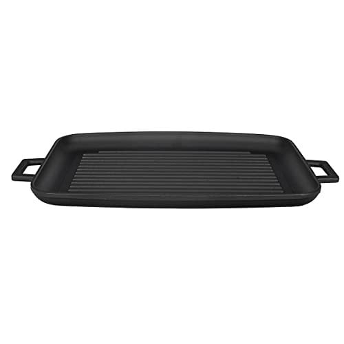 Lava Döküm Grill Tepsi, Izgara yüzeyli, Metal Kulplu, 31x42cm